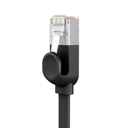 PŁASKI KABEL SIECIOWY BASEUS HIGH SPEED, ETHERNET RJ45, GIGABIT, CAT.6, 8M (CZARNY)