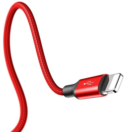 KABEL USB BASEUS RAPID 3W1 TYP C / LIGHTNING / MICRO 3A 1.2M (CZERWONY)