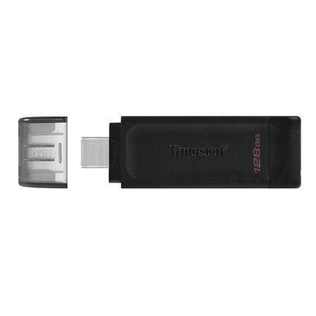 KINGSTON USB FLASH DISK, USB 3.0, 128GB, DATATRAVELER 70, CZARNY, DT70/128GB, USB C