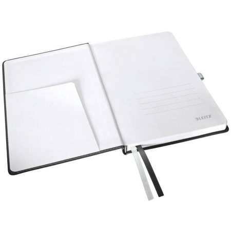 NOTATNIK A5 LEITZ STYLE 44860094 SATYNOWA CZERŃ W KRATKĘ TWARDA OPRAWA 80 KARTEK