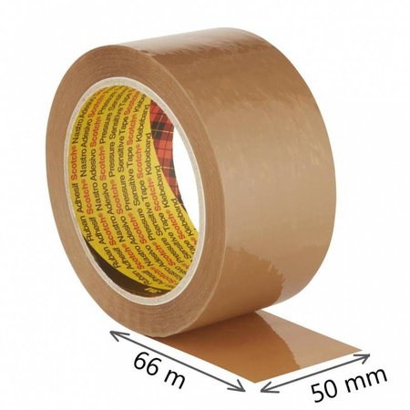 TAŚMA PAKOWA HOT MELT 50MMX66M 3M SCOTCH® HOT-MELT 371 BRĄZOWA 48ΜM 3SZT