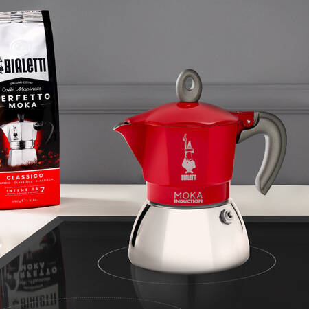 KAWIARKA BIALETTI NEW MOKA INDUCTION 4TZ CZERWONA