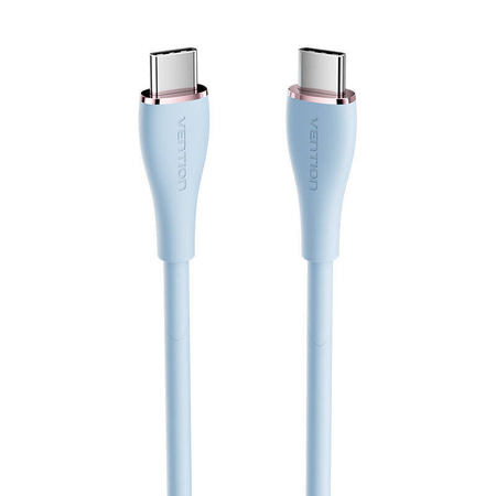 KABEL USB-C 2.0 DO USB-C VENTION TAWSG 1,5M, PD 100W, NIEBIESKI SILIKONOWY