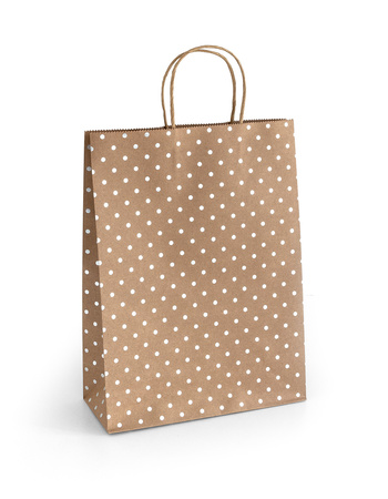 TOREBKA NA PREZENTY 33X10X24CM ARGO 257002 CIEMNOBEŻOWA SREBRNE KROPKI PAPIER KRAFT 5SZT