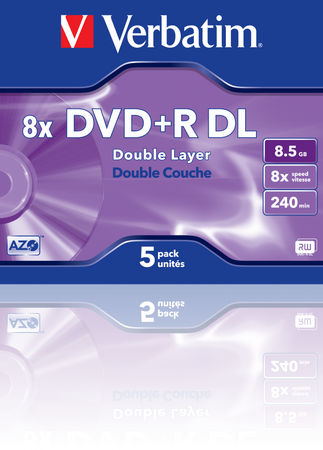 PŁYTA DVD+R 8,5GB 8X VERBATIM DATALIFE PLUS 43541 JEWEL 5 SZT.