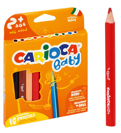 KREDKI OŁÓWKOWE TRÓJKĄTNE CARIOCA 42819 BABY 170-2349 10KOL