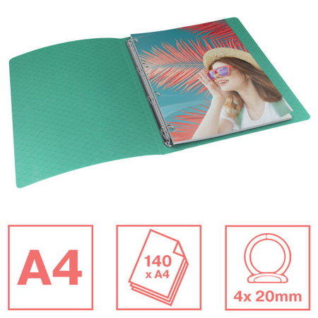 SEGREGATOR A4 ESSELTE COLOUR'BREEZE 626248 ZIELONY 4-RINGOWY 