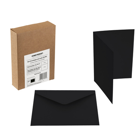 KOPERTA C6 NK EMERSON CZARNY 114X162/105X148 KOPERTA:130G, KARTECZKA:210G 25 SZT.