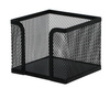 POJEMNIK NA KOSTKĘ BIUROWĄ 95X95X80MM Q-CONNECT OFFICE SET CZARNY METALOWA SIATKA