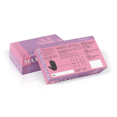 RĘKAWICE NITRYLOWE BEZPUDROWE MAXTER M RÓŻOWE 100SZT