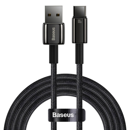 KABEL USB DO USB-C BASEUS TUNGSTEN GOLD, 100W, 2M (CZARNY)