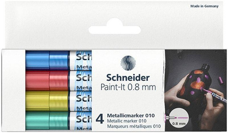 MARKERY AKRYLOWE SCHNEIDER PAINT-IT METALLIC MIX KOLORÓW METALICZNYCH 0.8MM 4SZT