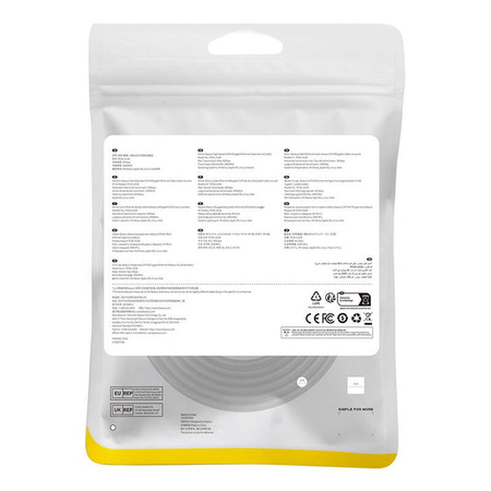KABEL SIECIOWY KAT. 8 BASEUS ETHERNET RJ45, 40GBPS, 3M (CZARNY)