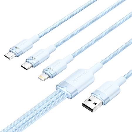 KABEL USB 2.0 A DO 3W1 3A VENTION CTPLG 1.5M (NIEBIESKI)