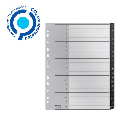 PRZEKŁADKI A-Z A4 LEITZ RECYCLE 12190000 CZARNY PP