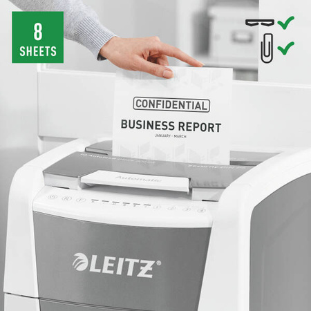 NISZCZARKA P-5 A4 LEITZ IQ OFFICE 300 80160000 8 KARTEK 2X15MM 60 LITRÓW