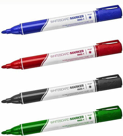 MARKER SUCHOŚCIERALNY & GĄBKA Z MAGNESEM RYSTOR 456-220M MIX*4 OKRĄGŁA K. 4MM 4SZT