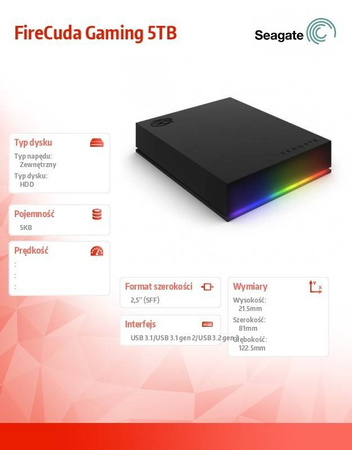 SEAGATE DYSK TWARDY FIRECUDA GAMING 5TB 2,5E STKL5000400