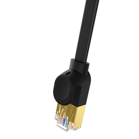 PŁASKI KABEL SIECIOWY BASEUS ETHERNET RJ45, GIGABIT, CAT.7, 2 M (CZARNY)