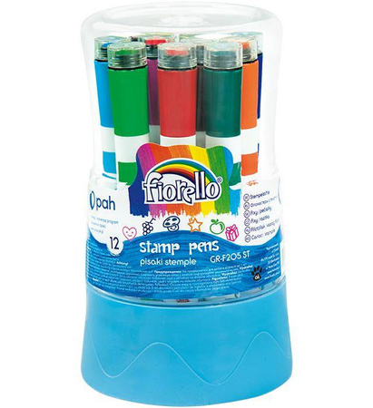 FLAMASTRY PIECZĄTKAMI PLASTIKOWE PUDEŁKO FIORELLO GR-F205 ST 160-2114 MIX*12SZT