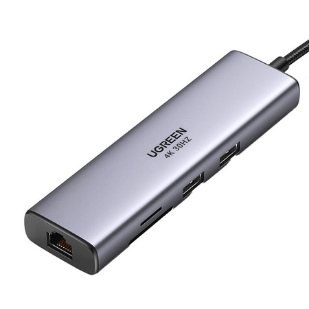 ADAPTER HUB UGREEN REVODOK CM512, USB-C DO 2X USB 3.0, HDMI, RJ45, SD/TF