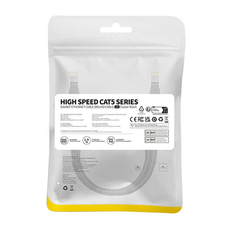 KABEL SIECIOWY BASEUS ETHERNET CAT5, 1M (CZARNY)