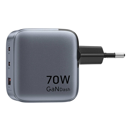 ŁADOWARKA GAN VENTION USB-C+C+A 70W (SZARA)