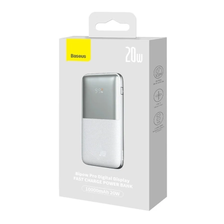 Powerbank Baseus Bipow Pro 10000mAh, 2xUSB, USB-C, 20W (biały)
