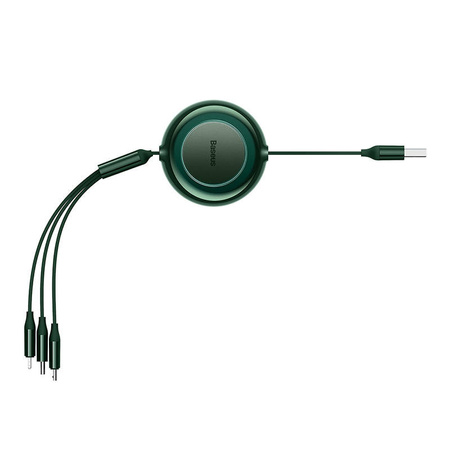 KABEL USB 3W1 BASEUS BRIGHT MIRROR 2, MICRO USB / LIGHTNING / USB-C, PŁASKI, 3.5A, 1.1M (ZIELONY)