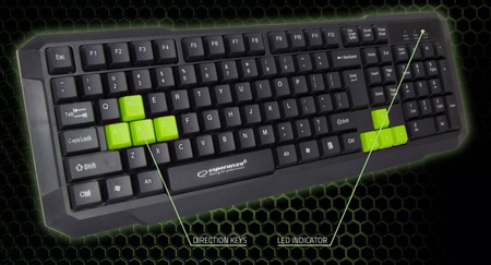 ESPERANZA KLAWIATURA PRZEWODOWA GAMING USB ASPIS ZIELONA