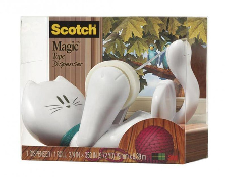 PODAJNIK DO TAŚMY 19MM 3M SCOTCH® W KSZTAŁCIE KOTKA C39 KITTY + TAŚMA