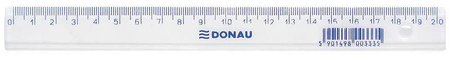 LINIJKA PLASTIKOWA 20CM DONAU PRZEZROCZYSTA Z ZAWIESZKĄ