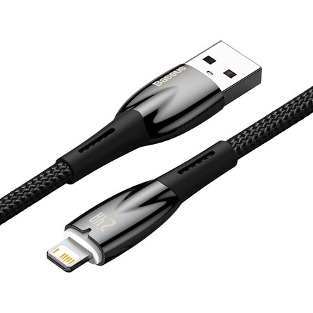 KABEL USB DO LIGHTNING BASEUS GLIMMER, 2.4A, 1M (CZARNY)