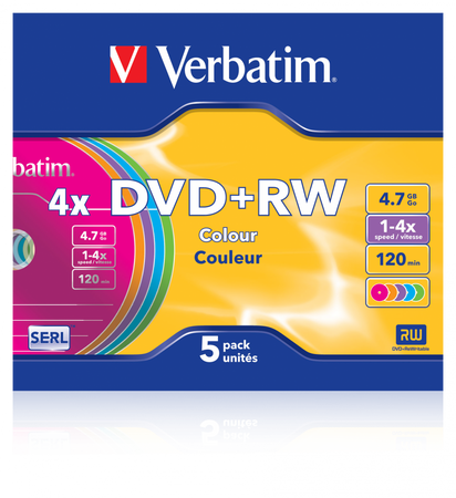 PŁYTA DVD+RW 4,7GB 4X VERBATIM DATALIFE PLUS 43297 SLIM 5 SZT.