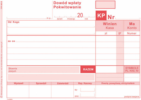 DRUK AKCYDENSOWY KP KASA PRZYJMIE A6 MICHALCZYK I PROKOP WIELOKOPIA 80 KART. 