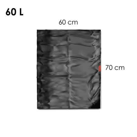 WORKI NA ŚMIECI Z TAŚMĄ LDPE CZARNE 60L 40SZT