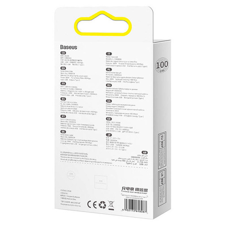 KABEL USB DO USB-C BASEUS TUNGSTEN GOLD, 100W, 1M (CZARNY)