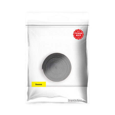 TAŚMA RZEPOWA, ORGANIZER KABLI BASEUS COLOURFUL CIRCLE VELCRO STRAPS 1M (CZARNY)