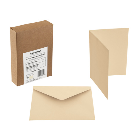 KOPERTA C6 NK EMERSON KOŚĆ SŁONIOWA 114X162/105X148 KOPERTA:130G, KARTECZKA:210G 25 SZT.