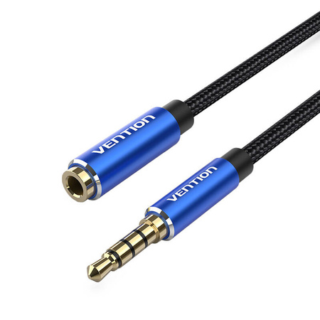 KABEL AUDIO TRRS 3,5MM MĘSKI NA 3,5MM ŻEŃSKI VENTION BHCLJ 5M NIEBIESKI