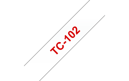 TASIEMKA ORYGINALNA CZERWONY/PRZEZROCZYSTE BROTHER TC102 12MM X 7,7 M