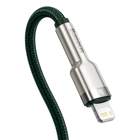 Kabel USB-C do Lightning Baseus Cafule, PD, 20W, 1m (zielony)