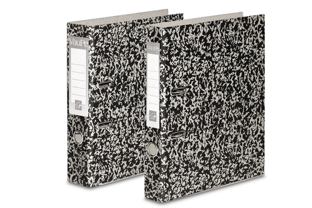 Segregator A4 tektura VAUPE MARMUREK 75mm 020/99 czarno-beżowy dźwigniowy