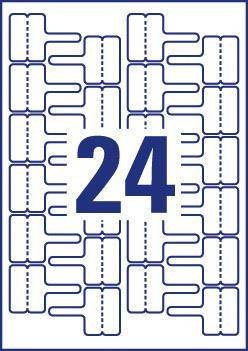 Etykiety samoprzylepne 60x40mm do oznaczania kabli AVERY ZWECKFORM L7950-20 białe 20ark*24szt