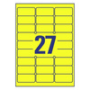 ETYKIETY SAMOPRZYLEPNE 63.5X29.6MM AVERY ZWECKFORM POLIESTROWE L6105-20 ŻÓŁTE 20ARK*27SZT