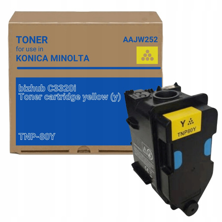 KONICA MINOLTA ORYGINALNY TONER AAJW252, YELLOW, 9000S, TNP-80Y, KONICA MINOLTA BIZHUB C3320I, O