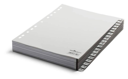 PRZEKŁADKI 20 CZĘŚCI / INDEKSY A-Z PP A4 DURABLE 651010 SZARE PLASTIKOWE