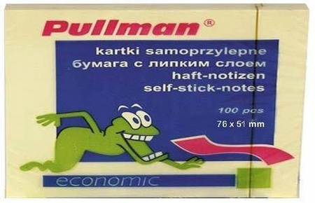 Karteczki samoprzylepne 50x75 PULLMAN P0024 żółty 100 kart
