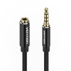 KABEL AUDIO TRRS 3,5MM MĘSKI DO 3,5MM ŻEŃSKI VENTION BHCBJ 5M CZARNY