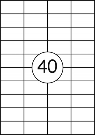ETYKIETY SAMOPRZYLEPNE 52.5X29.7MM OFFICE PRODUCTS BIAŁE 100ARK*40SZT